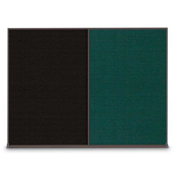 United Visual Products Double Door Radius Corkboard, 60"X36", B UV8004-BRONZE-SURF - main